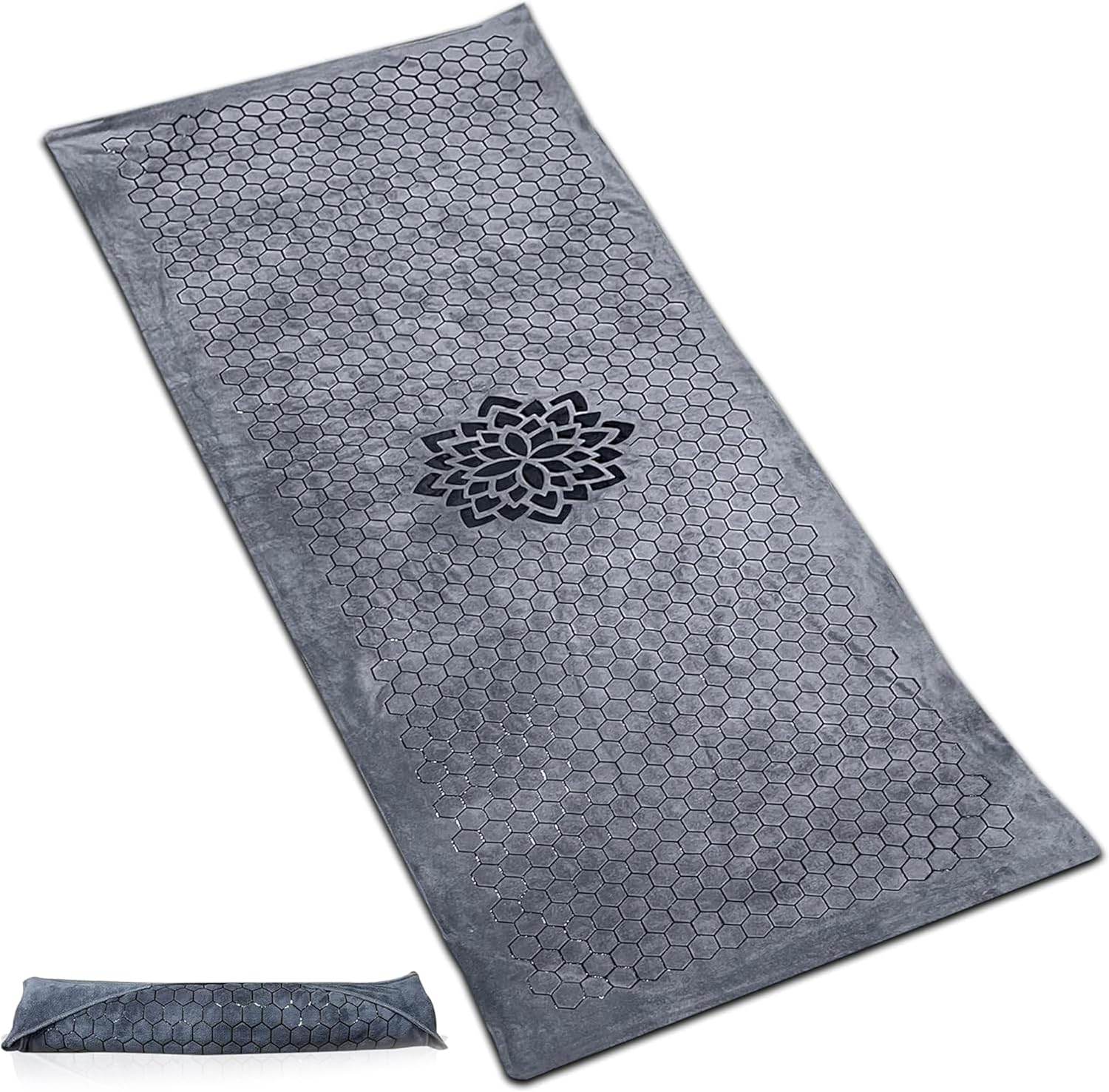 Hot Yoga Mat Towel - Yoga Mat Non Slip w/Honeycomb Design | Easy to Carry Hot Yoga Towel | Perfectly Sized Non Slip Yoga Mat 73” x 26” | Soft & Durable Hot Yoga Towels - zenfulharmony.com