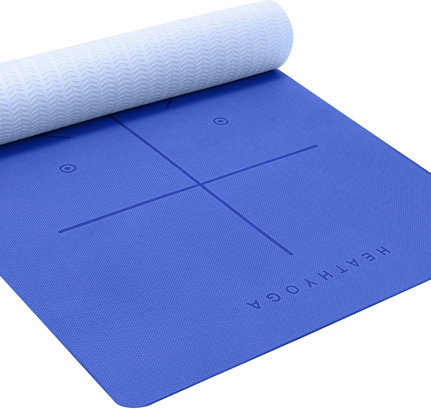 Heathyoga Eco Friendly Non Slip Yoga Mat, Body Alignment System, SGS Certified TPE Material - Textured Non Slip Surface and Optimal Cushioning,72"x 26" Thickness 1/4" - zenfulharmony.com