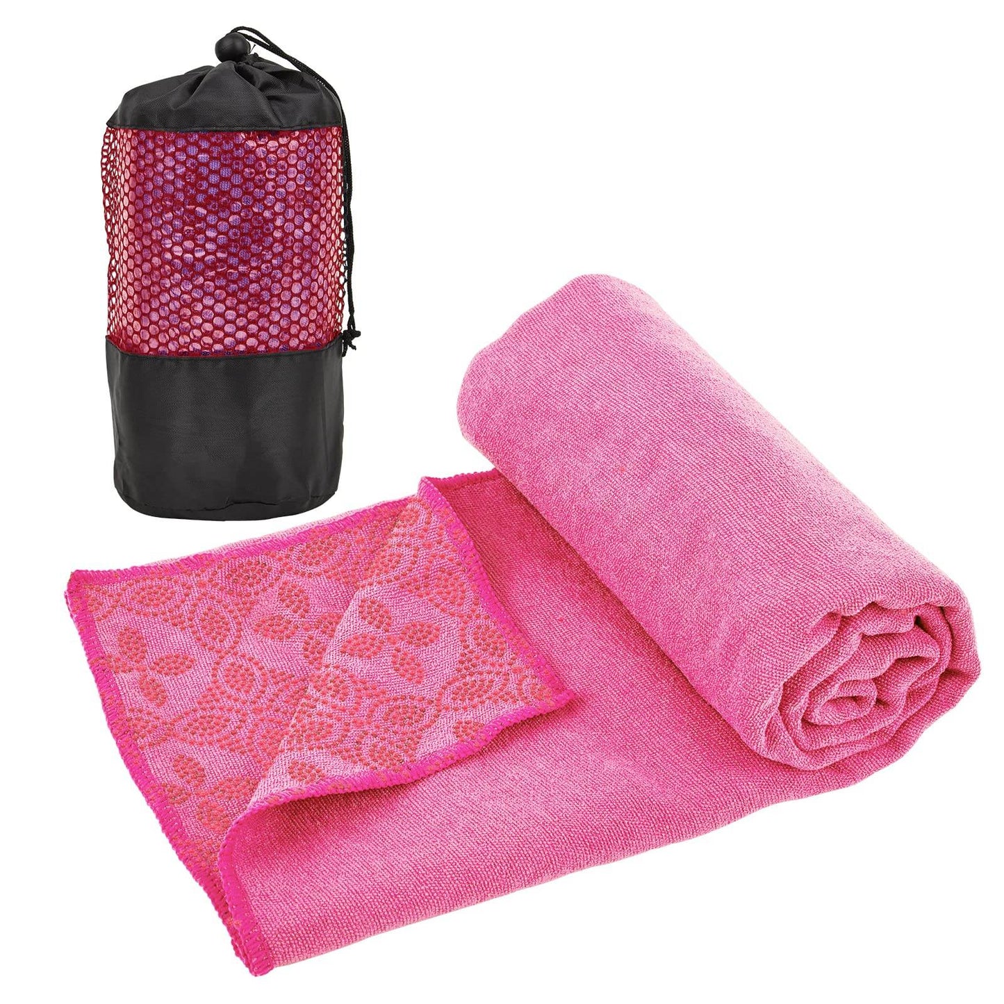 Yuilgdo Yoga Towels, Non Slip Hot Yoga Mat Towel with Grip Dots,Super-Absorbent Soft Microfiber Yoga Blanket for Pilates, Fitness and Workout 72inch x 24inch (Hot Pink) - zenfulharmony.com