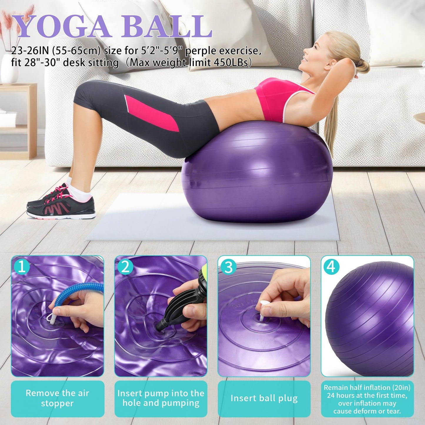 HNCTINNO Yoga Wheel Set, Yoga Wheel For Back Pain & Stretching, Yoga Blocks 2 Pack With Strap, Deep Tissue Relief Massage Back Foam Roller Wheel Cracker, Exercise Balls Physical Therapy, Yoga Ball - zenfulharmony.com