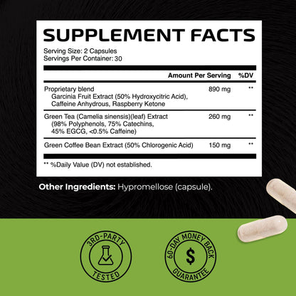 Green Tea Weight Loss Pills with Green Coffee Bean Extract | 45% EGCG | Belly Fat Burner, Metabolism Booster, & Appetite Suppressant for Women & Men | Vegan, Gluten-Free Supplement | 60 Capsules - zenfulharmony.com