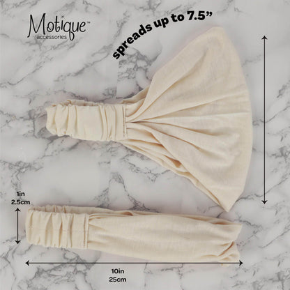 Motique Accessories Tan Wide Cotton Head Band Solid Boho Yoga Style Soft Hairband for Women - zenfulharmony.com