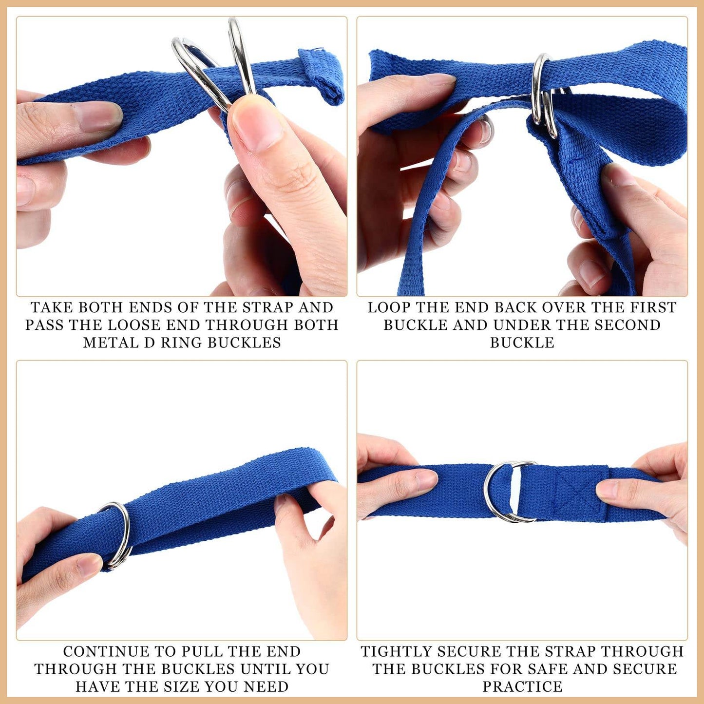 6 Pcs Yoga Strap for Stretching 8 Ft Yoga Exercise Adjustable Straps Yoga Bands with Safe Adjustable D Ring Buckle for Pilates Gym Workouts Yoga Fitness Improves Sitting Posture (Bright Color) - zenfulharmony.com