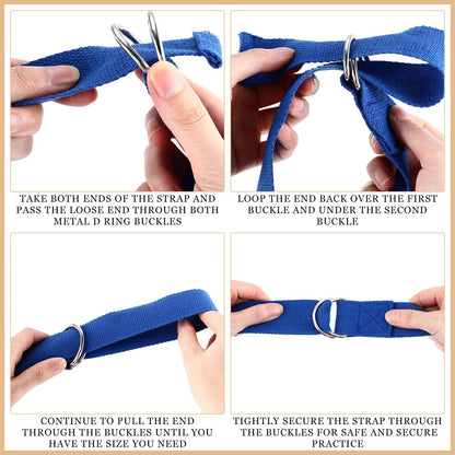 6 Pcs Yoga Strap for Stretching 8 Ft Yoga Exercise Adjustable Straps Yoga Bands with Safe Adjustable D Ring Buckle for Pilates Gym Workouts Yoga Fitness Improves Sitting Posture (Bright Color) - zenfulharmony.com