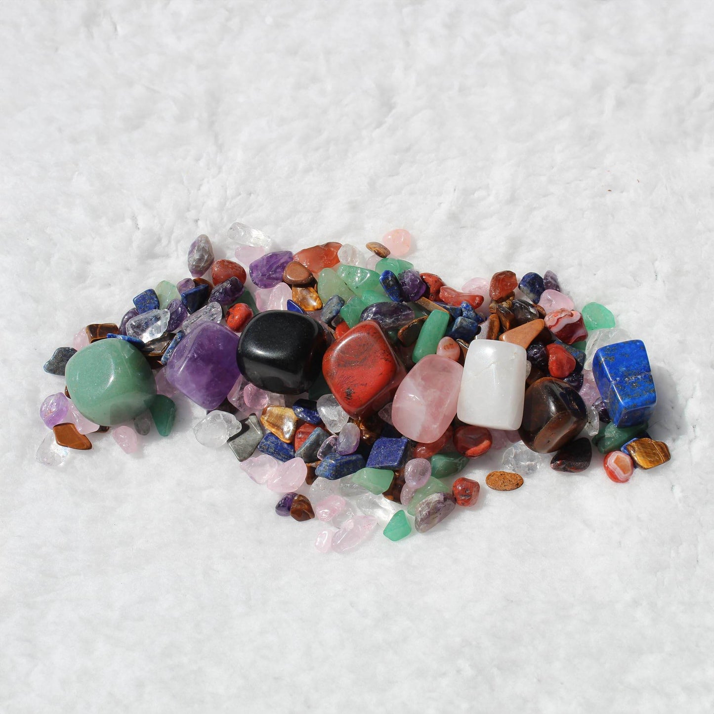 Chakra Stones Set of 7+1, Protection Crystals for Chakra Balancing, Healing Crystals and Stones for Crystal Therapy, Meditation & Reiki, Tumbled & Polished - zenfulharmony.com