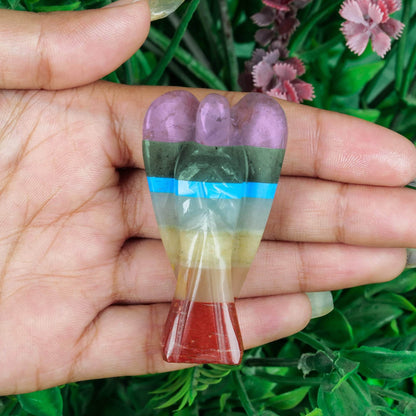 Seven Chakra - Chakra Stones - Crystal Angel Statue - Pocket Crystal - 7 Chakra Crystals - Collectible Figurine Statues - Positive Energy Gifts for Women - zenfulharmony.com