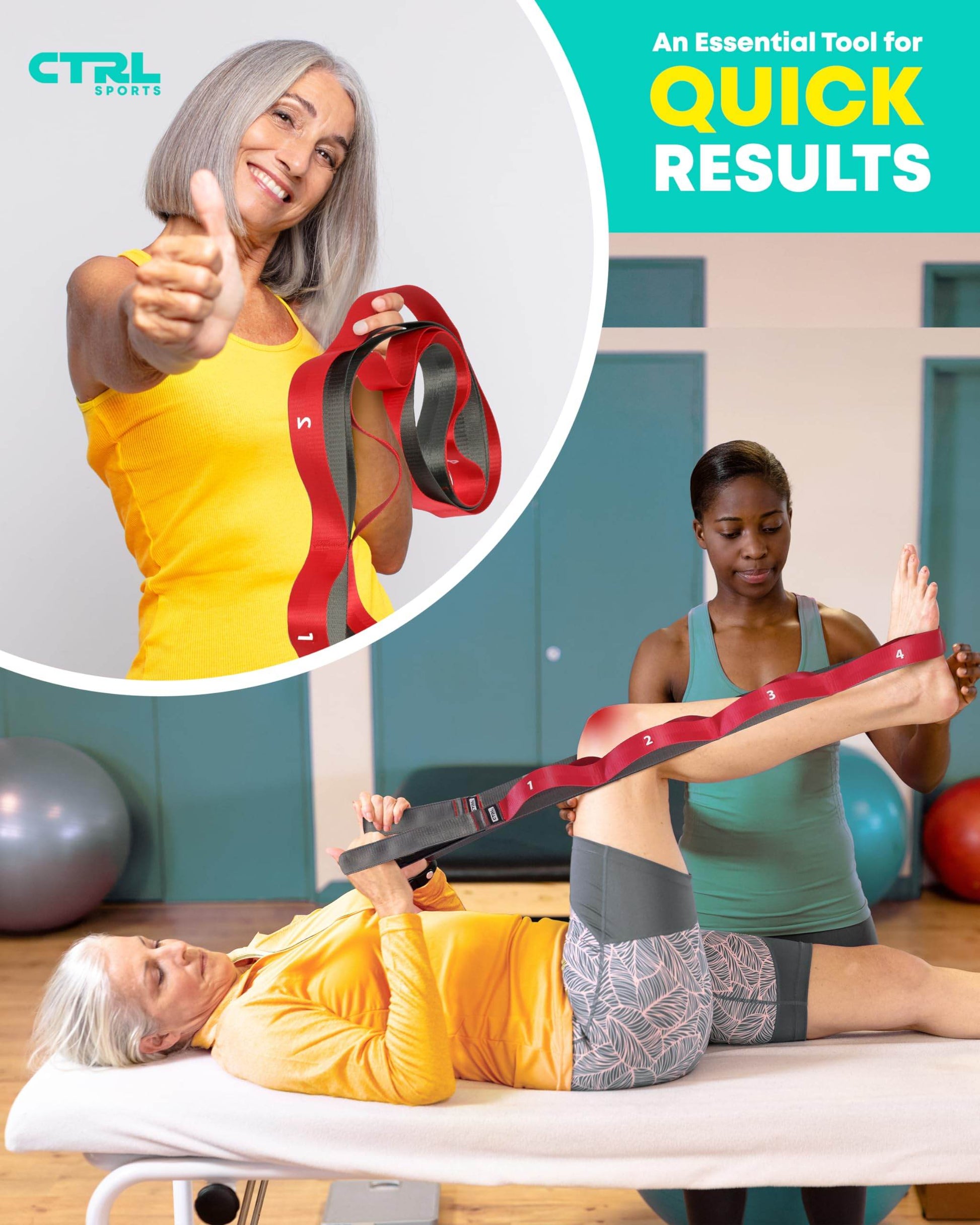 Stretching Strap with Loops - Non Elastic Stretch Band for Physical Therapy, Yoga Strap for Stretching Equipment, Stretch Bands for Exercise and Flexibility - Fascia, Hamstring and Leg Stretcher Belt - zenfulharmony.com