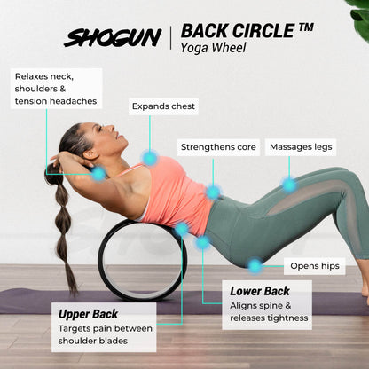 Shogun Yoga Wheel Roller for Back Pain Relief - Back Roller Wheel Stretching Device for Back Pain Relief - Back Cracking Wheel Perfect for Spine Stretching, Improved Flexibility & Mobility - zenfulharmony.com