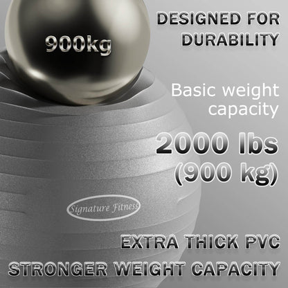 Fitvids Balance Ball with Base Kit, 65cm 26-inch Yoga Ball Chair, Exercise Ball with Inflatable Ring Base for Home or Office Desk, Includes Air Pump, Gray - zenfulharmony.com