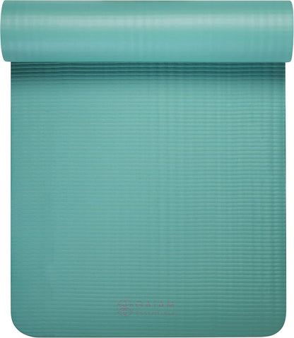 Gaiam Essentials Thick Yoga Mat Fitness & Exercise Mat with Easy-Cinch Yoga Mat Carrier Strap, 72"L x 24"W x 2/5 Inch Thick - zenfulharmony.com