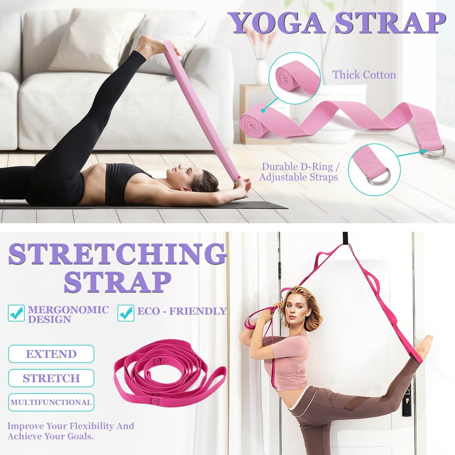 HNCTINNO Yoga Wheel Set, Yoga Wheel For Back Pain & Stretching, Yoga Blocks 2 Pack With Strap, Deep Tissue Relief Massage Back Foam Roller Wheel Cracker, Exercise Balls Physical Therapy, Yoga Ball - zenfulharmony.com