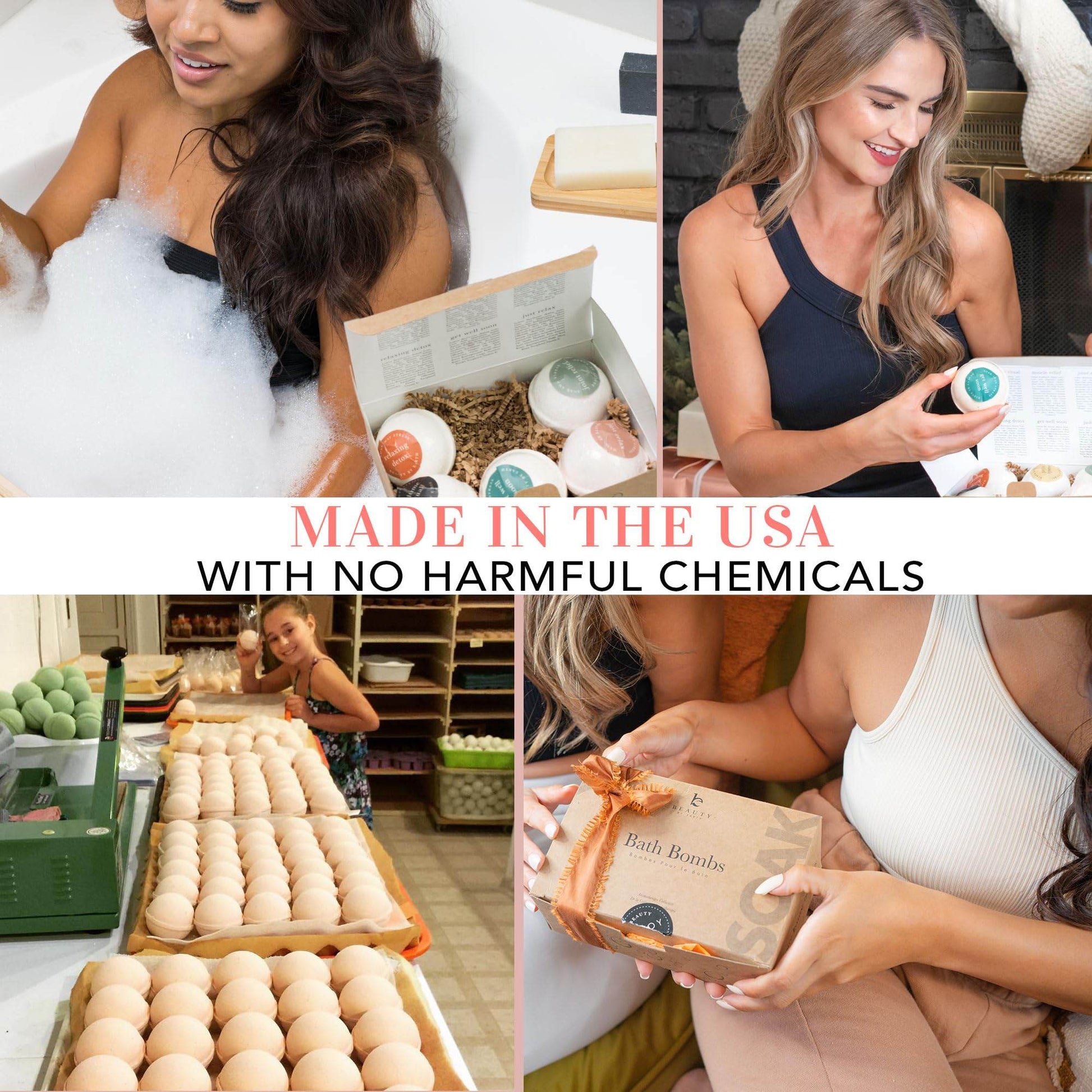 Bath Bomb Gift Set - USA Made with Natural & Organic Ingredients, Relaxing Gifts for Women & Men, Spa Gifts & Stocking Stuffers for Women, Luxury Gift Ideas, Bath Bombs for Wife & Kids - zenfulharmony.com