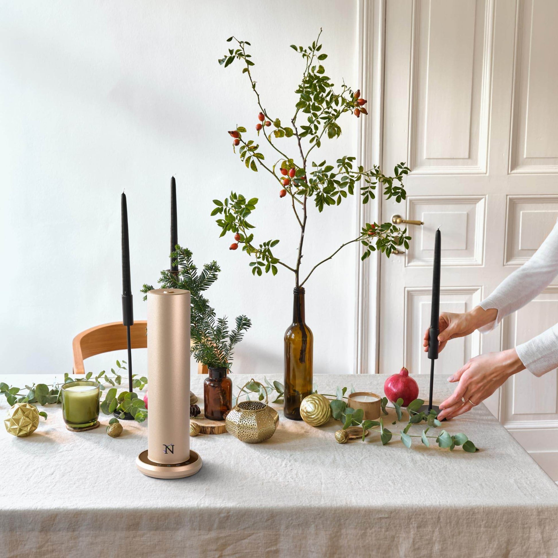 Natscent Dynamo Essential Oil Diffuser for Home with Fragrance Sample, App & Manual Control, Cold-Air Scent Diffusers for Home,Large Room, Hotel Scent Diffuser up to 1000sq.ft. Gold, Aroma Diffusers - zenfulharmony.com