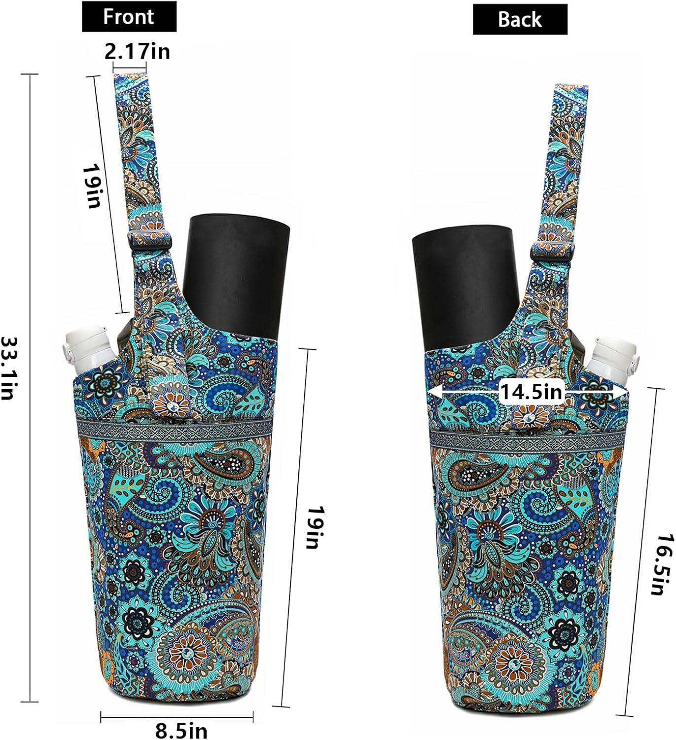 IwIeIaIrI Yoga Mat Bag with Large Size Pocket and Zipper Pocket，Yoga Bag Adjustable Shoulder Strap- Holds More Yoga Accessories - zenfulharmony.com