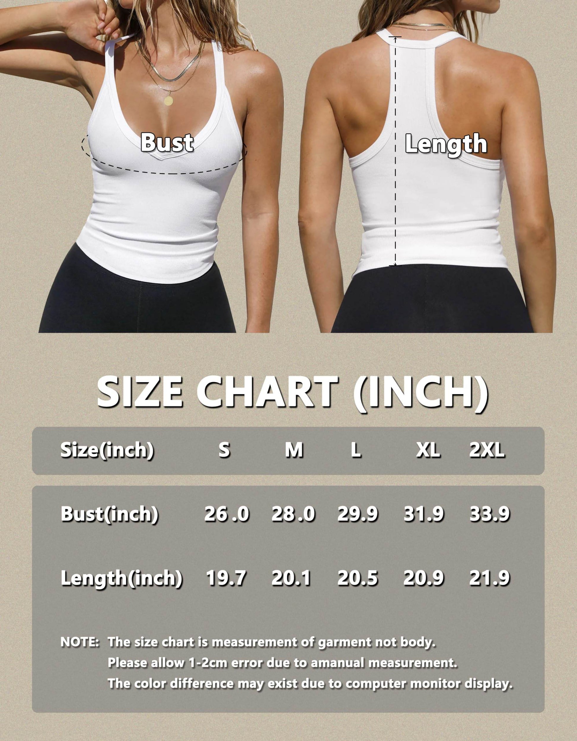 iGENJUN Workout Tops for Women Racerback Tank Tops Yoga Gym Ribbed Sleeveless Shirts Clothes,M,White - zenfulharmony.com