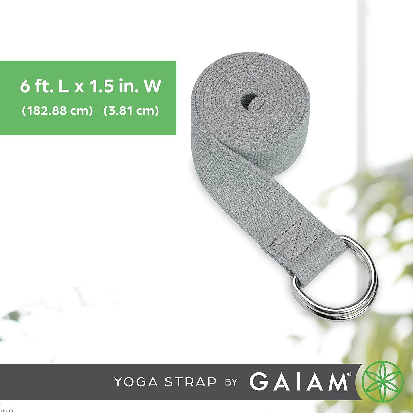 Gaiam Yoga Strap Premium Athletic Stretch Band with Adjustable Metal D-Ring Buckle Loop | Exercise & Fitness Stretching for Yoga, Pilates, Physical Therapy, Dance, Gym Workouts - zenfulharmony.com