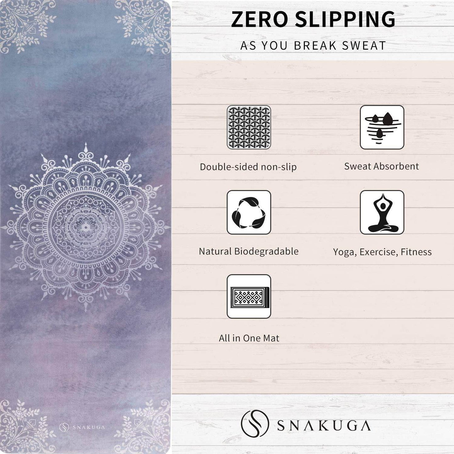 Travel Yoga Mat, Non Slip Exercise Suede Mat with Carry Bag, All-Purpose Fitness Mat with High Density Anti-Tear Surface for Women, Ideal for Pilates Workout (72'' x 26'' x 1.5mm Thick) - zenfulharmony.com