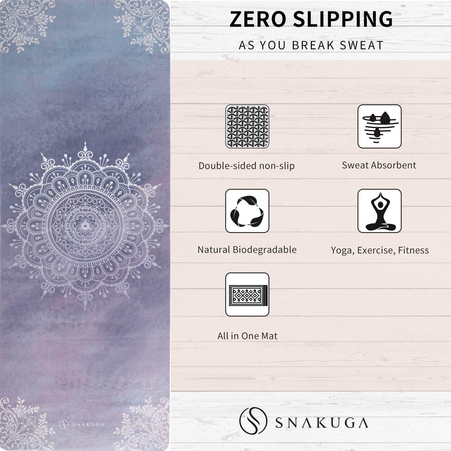 Travel Yoga Mat, Non Slip Exercise Suede Mat with Carry Bag, All-Purpose Fitness Mat with High Density Anti-Tear Surface for Women, Ideal for Pilates Workout (72'' x 26'' x 1.5mm Thick) - zenfulharmony.com