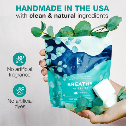 Shower Steamers Aromatherapy - USA Made with Natural Ingredients & Eucalyptus Essential Oil, Large Shower Bombs for Cold and Flu, Stocking Stuffers for Women & Men, Christmas Self Care & Spa Gifts - zenfulharmony.com