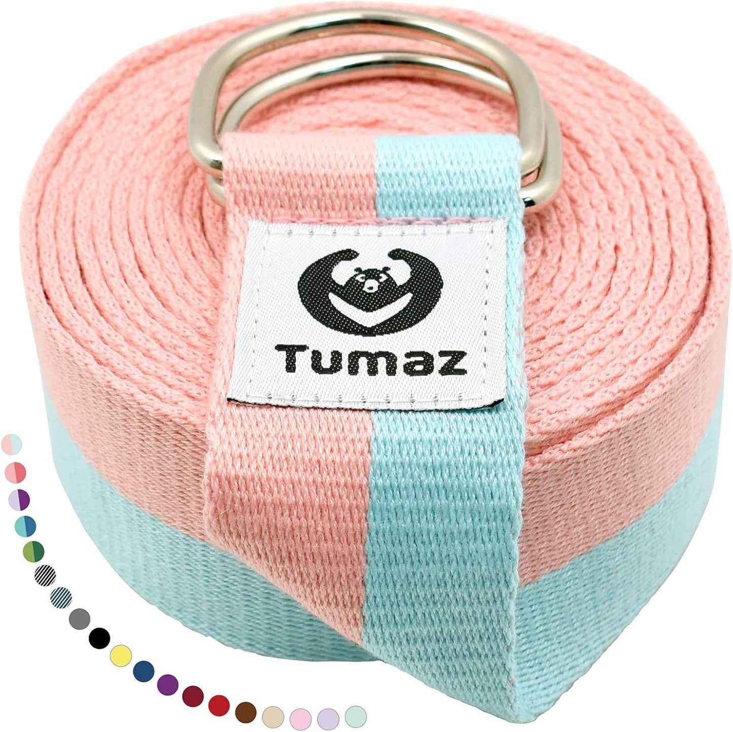 Tumaz Yoga Strap/Stretch Bands [15+ Colors, 6/8/10 Feet Options] with Extra Safe Adjustable D-Ring Buckle, Durable and Comfy Delicate Texture - Best for Daily Stretching, Physical Therapy, Fitness - zenfulharmony.com