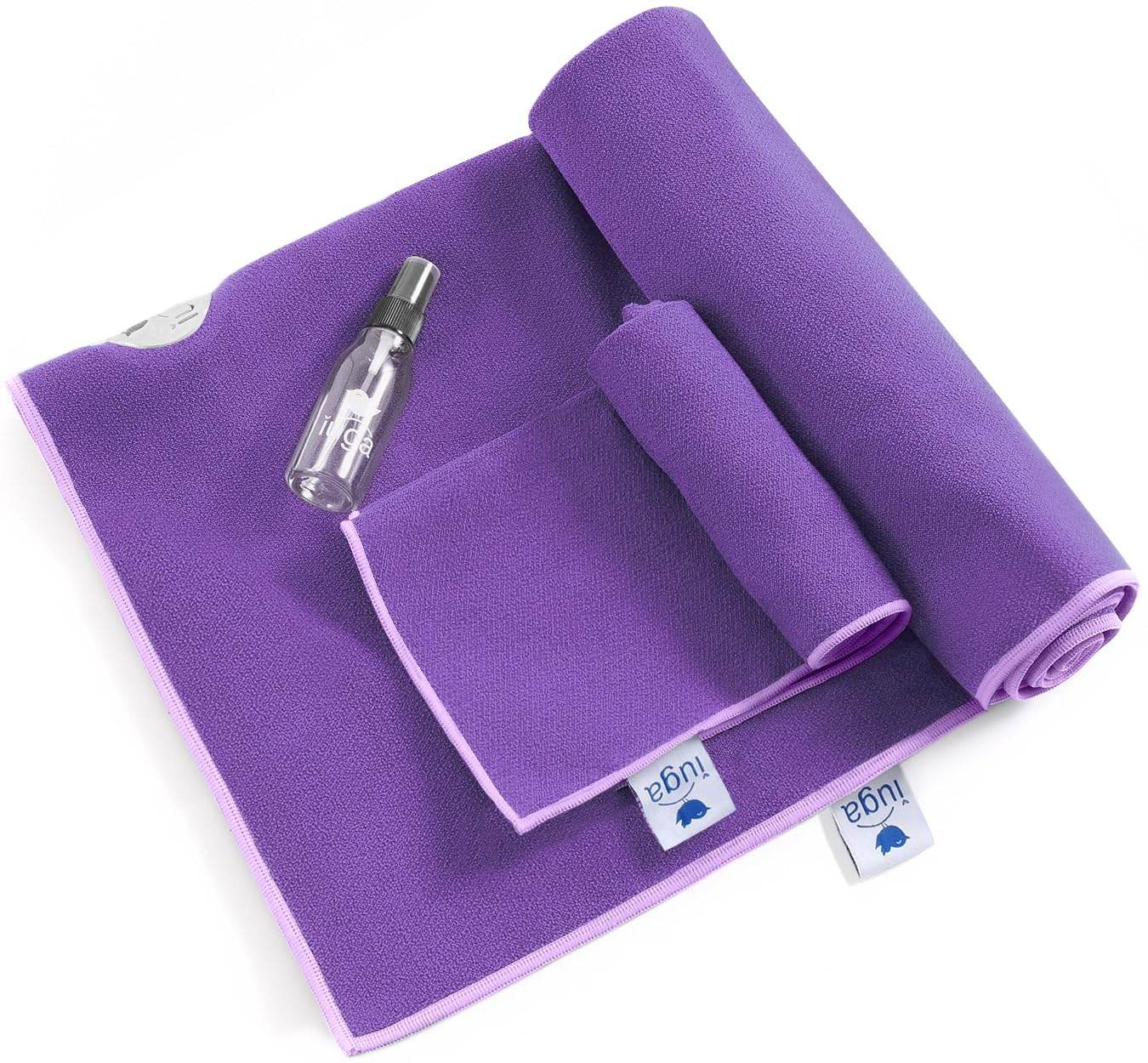 IUGA Yoga Towel for Hot Yoga Non Slip Extra Thick Yoga Mat Towel + Hand Towel 2in1 Set with Corner Pockets Super Absorbent and Quick Dry Hot Yoga Towel - zenfulharmony.com