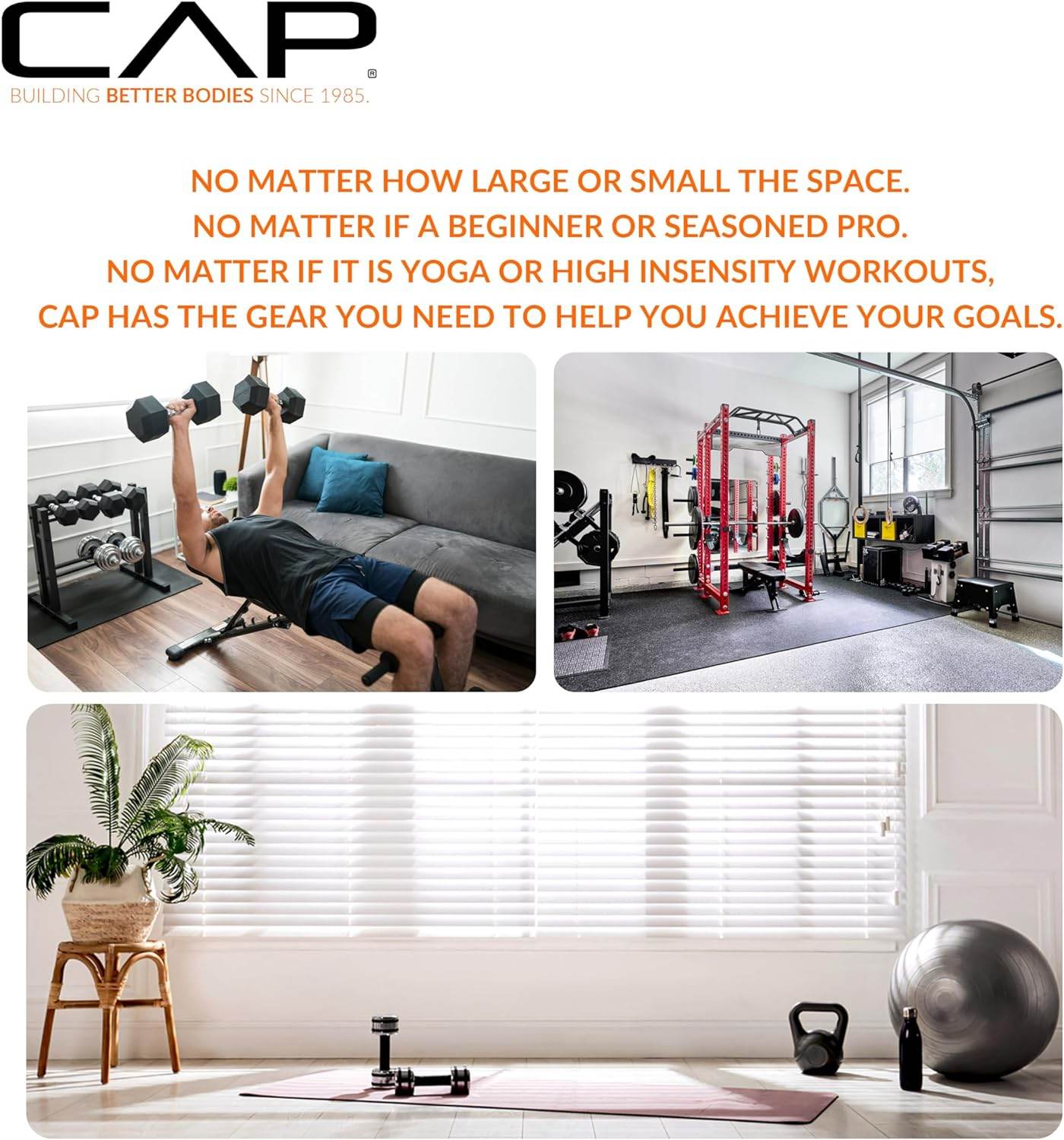 CAP Barbell 1/2-Inch High Density Exercise Yoga Mat with Strap | Multiple Options - zenfulharmony.com