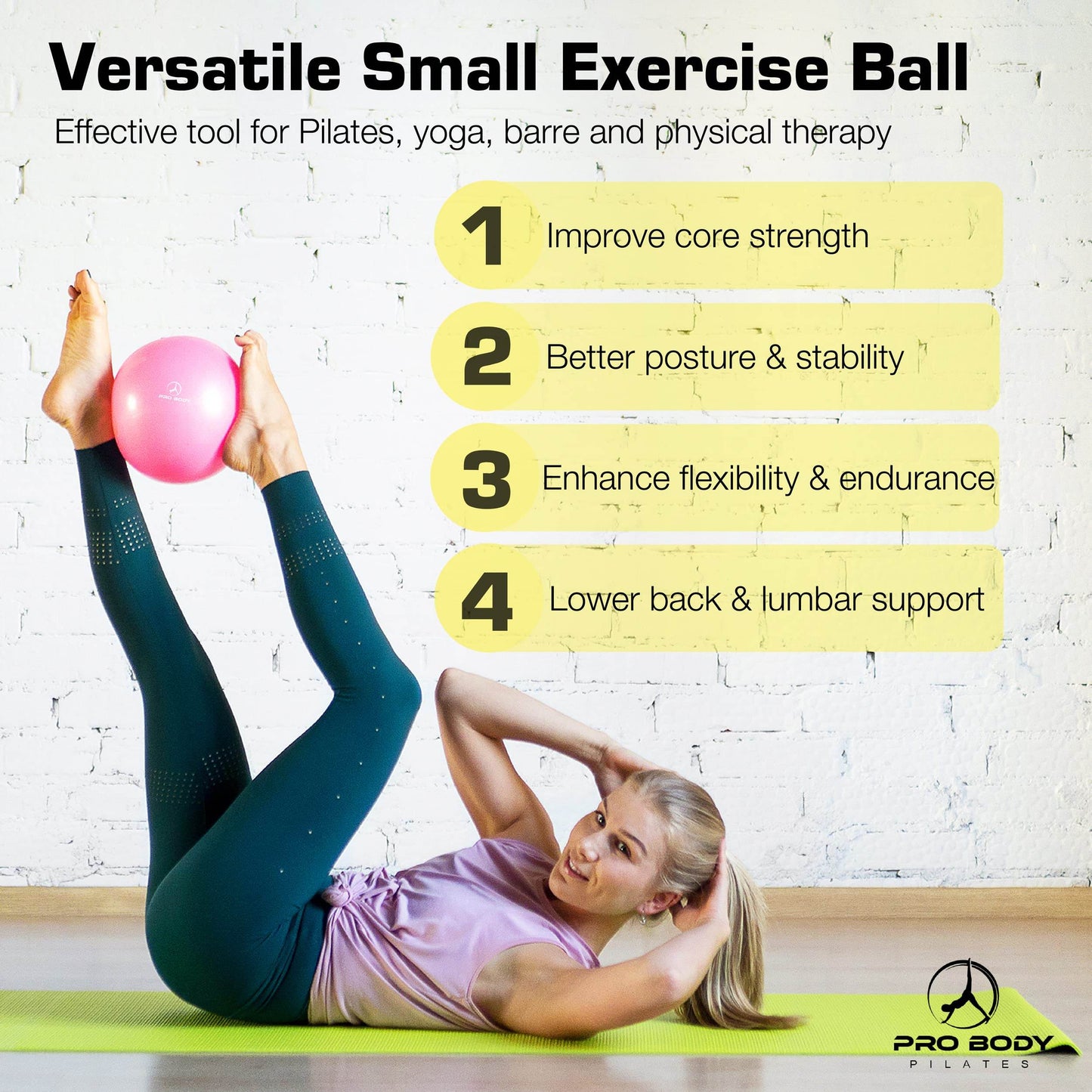 ProBody Pilates Ball Small Exercise Ball, 9 Inch Barre Ball, Mini Soft Yoga Ball, Workout Ball for Stability, Barre, Ab, Core, Physio and Physical Therapy Ball at Home Gym & Office (Blue) - zenfulharmony.com