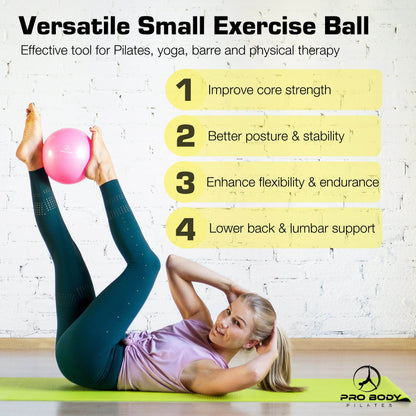 ProBody Pilates Ball Small Exercise Ball, 9 Inch Barre Ball, Mini Soft Yoga Ball, Workout Ball for Stability, Barre, Ab, Core, Physio and Physical Therapy Ball at Home Gym & Office (Blue) - zenfulharmony.com
