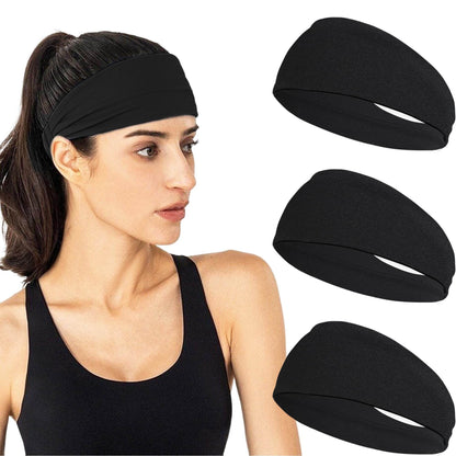 JOYOYO 3 Pack 9cm Unisex Headbands for Women's Hair Soft Stretchy Fabric Kylie Head Band Bandeaux Hair Accessories for Workout Gym Yoga Hair Band(Black) - zenfulharmony.com