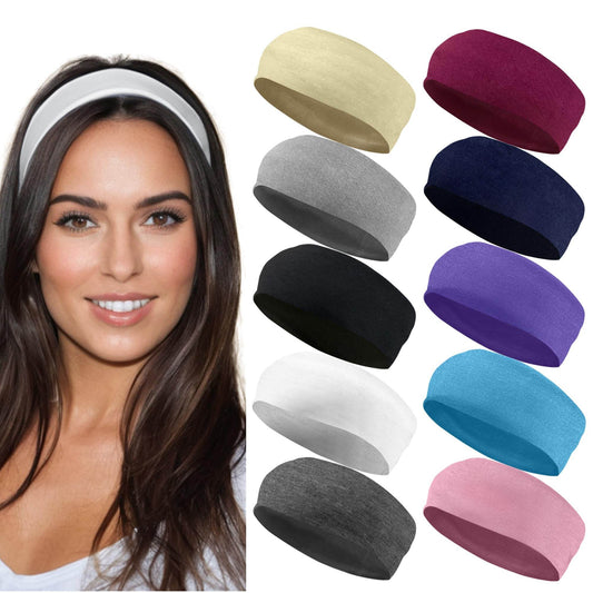 Styla Hair Headbands for Women Stretch Fashion Headbands 10 Pack Non-Slip Head Wraps Great for Spa, Sports, Yoga, Pilates, Running, Gym Headband, Workouts - Variety - zenfulharmony.com