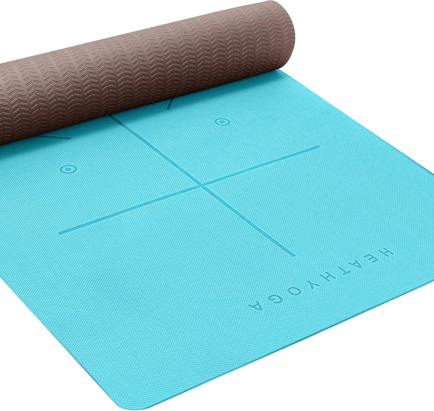 Heathyoga Eco Friendly Non Slip Yoga Mat, Body Alignment System, SGS Certified TPE Material - Textured Non Slip Surface and Optimal Cushioning,72"x 26" Thickness 1/4" - zenfulharmony.com