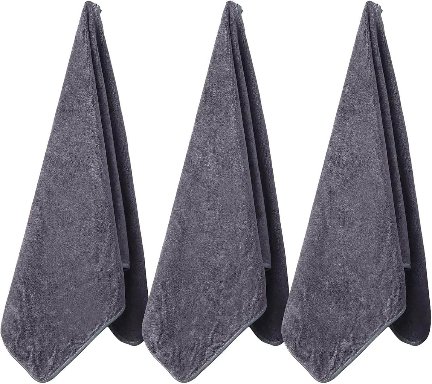 Microfiber Gym Towels Bigger Size Super Soft for Exercise Fitness, Sports, Workout, 380-GSM 15-Inch x 31-Inch Quick-Drying Towels (3 Pack, Grey+Blue+Purple) - zenfulharmony.com