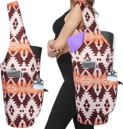 Yoga Mat Bag - Large Opening Long Tote Yoga Mat Carrier Holder Bag with Waterproof Wet Zipper Pocket and Drawstring Water Bottle Pocket - Yoga Bag Fit Most Size Mats - zenfulharmony.com