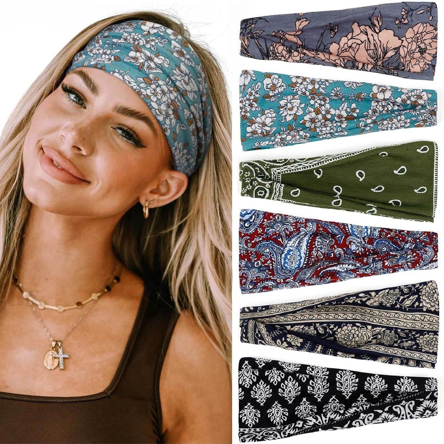 Huachi Non Slip Headbands for Fashion Workout Yoga Sports Exercise Sweatbands Summer Accessories Elastic Bands - zenfulharmony.com