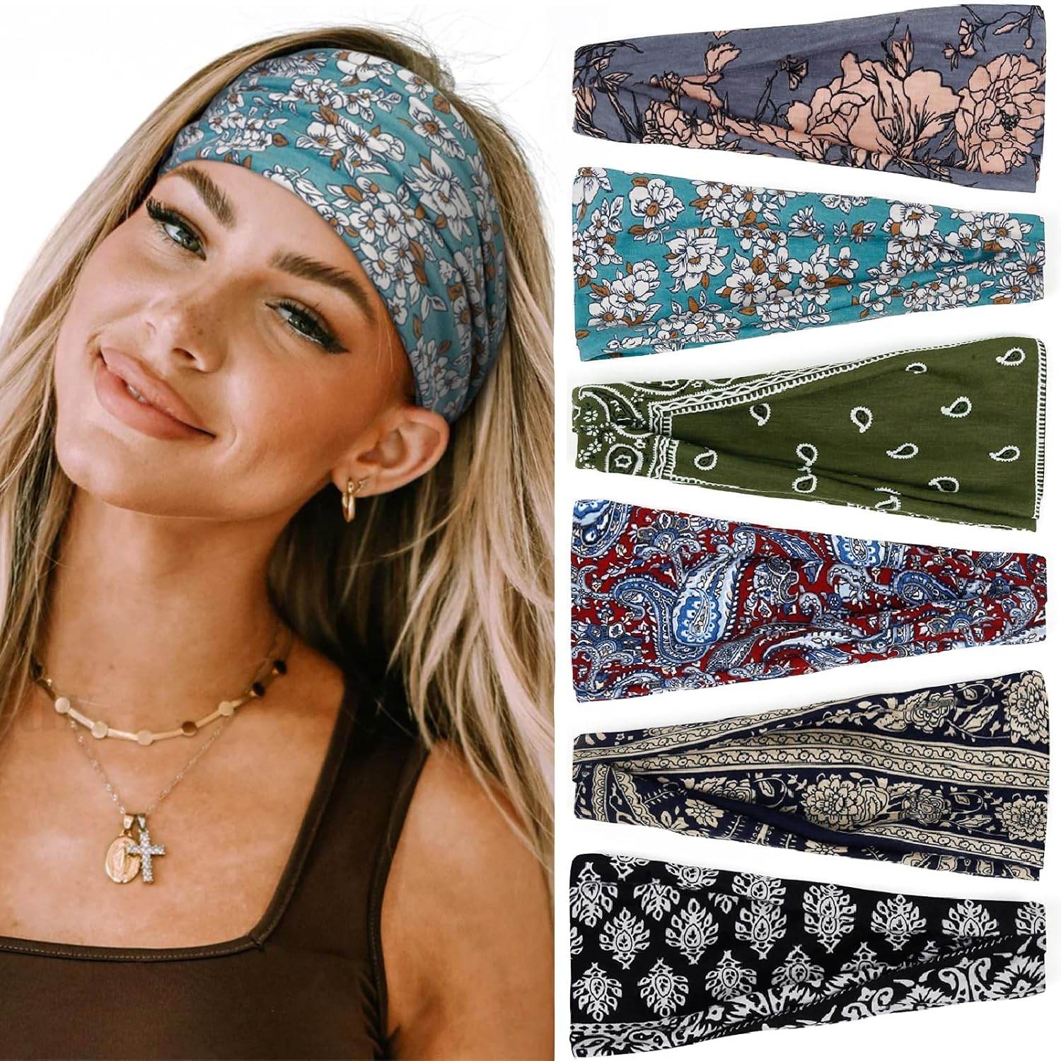 Huachi Non Slip Headbands for Fashion Workout Yoga Sports Exercise Sweatbands Summer Accessories Elastic Bands - zenfulharmony.com