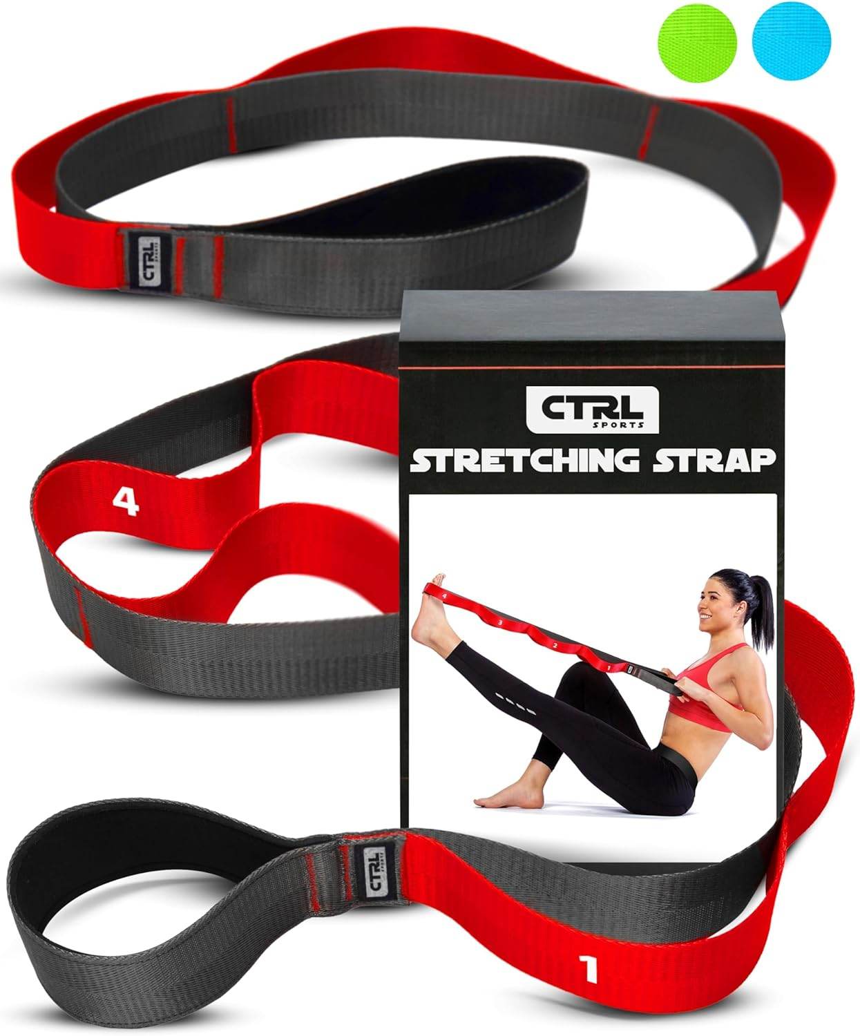 Stretching Strap with Loops - Non Elastic Stretch Band for Physical Therapy, Yoga Strap for Stretching Equipment, Stretch Bands for Exercise and Flexibility - Fascia, Hamstring & Leg Stretcher Belt - zenfulharmony.com