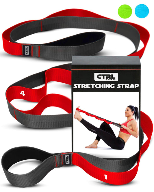 Stretching Strap with Loops - Non Elastic Stretch Band for Physical Therapy, Yoga Strap for Stretching Equipment, Stretch Bands for Exercise and Flexibility - Fascia, Hamstring and Leg Stretcher Belt - zenfulharmony.com