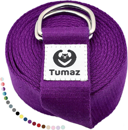 Tumaz Yoga Strap/Stretch Bands [15+ Colors, 6/8/10 Feet Options] with Extra Safe Adjustable D-Ring Buckle, Durable and Comfy Delicate Texture - Best for Daily Stretching, Physical Therapy, Fitness - zenfulharmony.com