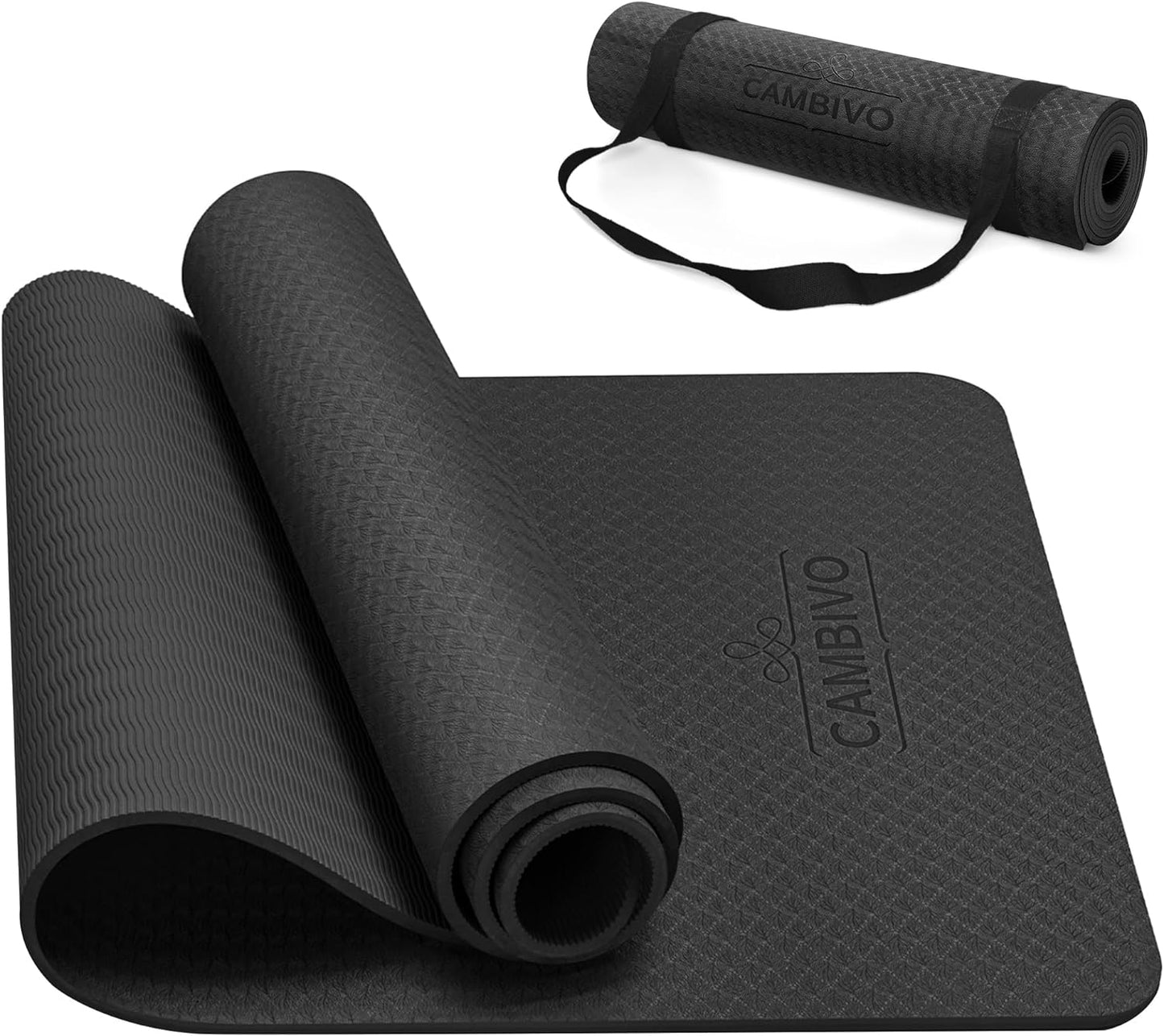 CAMBIVO Yoga Mat for Women Men Kids, 1/3 & 1/4 & 2/5 Inch Extra Thick Yoga Mat Non Slip, 72" x 24" TPE Yoga Mats, Workout Mat with Carrying Strap for Yoga, Pilates and Floor Exercises - zenfulharmony.com