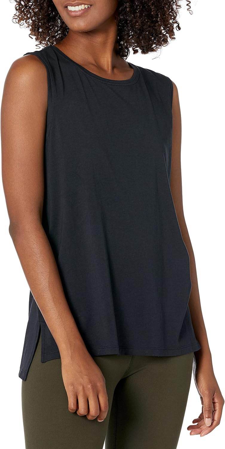 Amazon Essentials Women's Soft Cotton Relaxed-Fit Yoga Tank (Available in Plus Size) (Previously Core 10) - zenfulharmony.com
