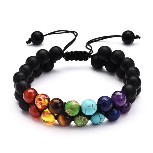 Seven chakra double layer natural stone bracelet - zenfulharmony.com