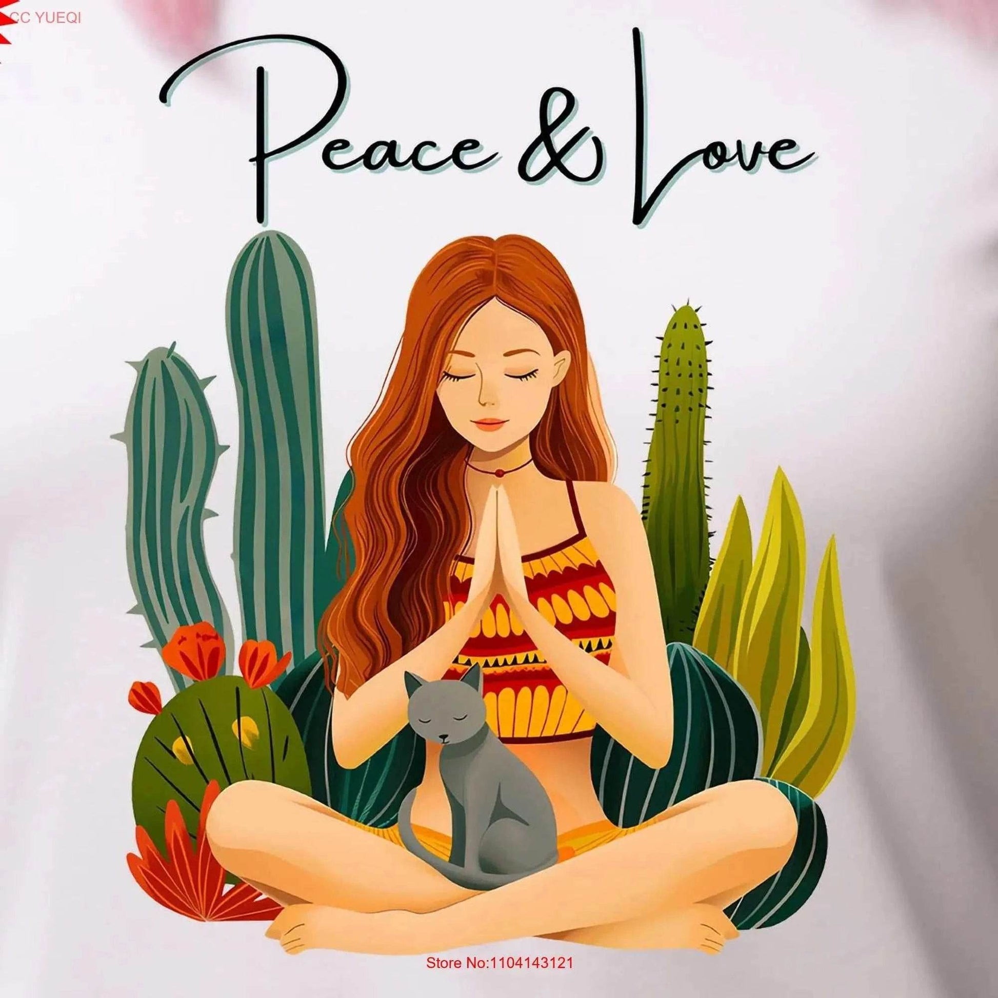 Peace Love Chakra Meditation Heavy Cotton T Shirt - zenfulharmony.com