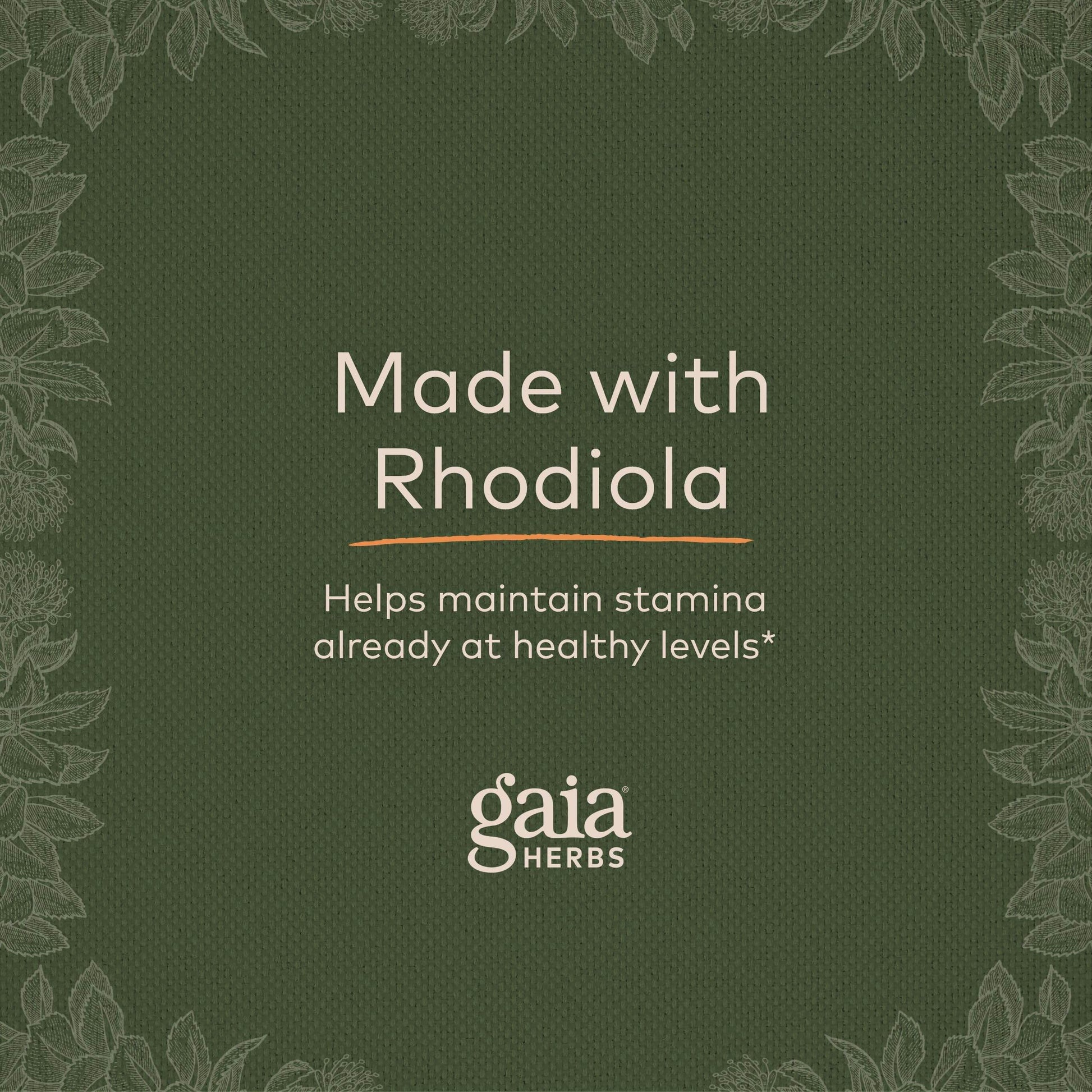 Gaia Herbs Rhodiola Rosea - Stress Support Supplement Traditionally for Supporting Healthy Stamina and Endurance - with Siberian Rhodiola Root Extract - 60 Vegan Liquid Phyto-Capsules (30-Day Supply) - zenfulharmony.com