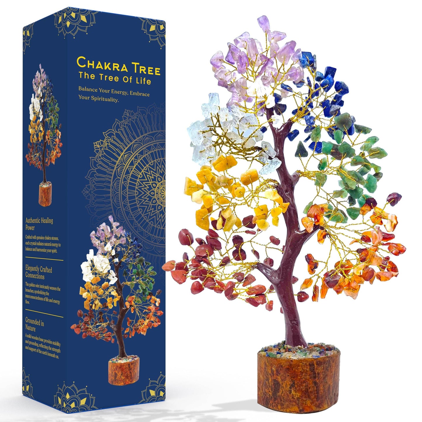 Tree of Life Crystal Tree with Healing Crystals. Great 7 Chakra Decor, Crystal Gifts and Spiritual Gifts Chakra Tree. A Perfect Healing Gifts for Women - zenfulharmony.com