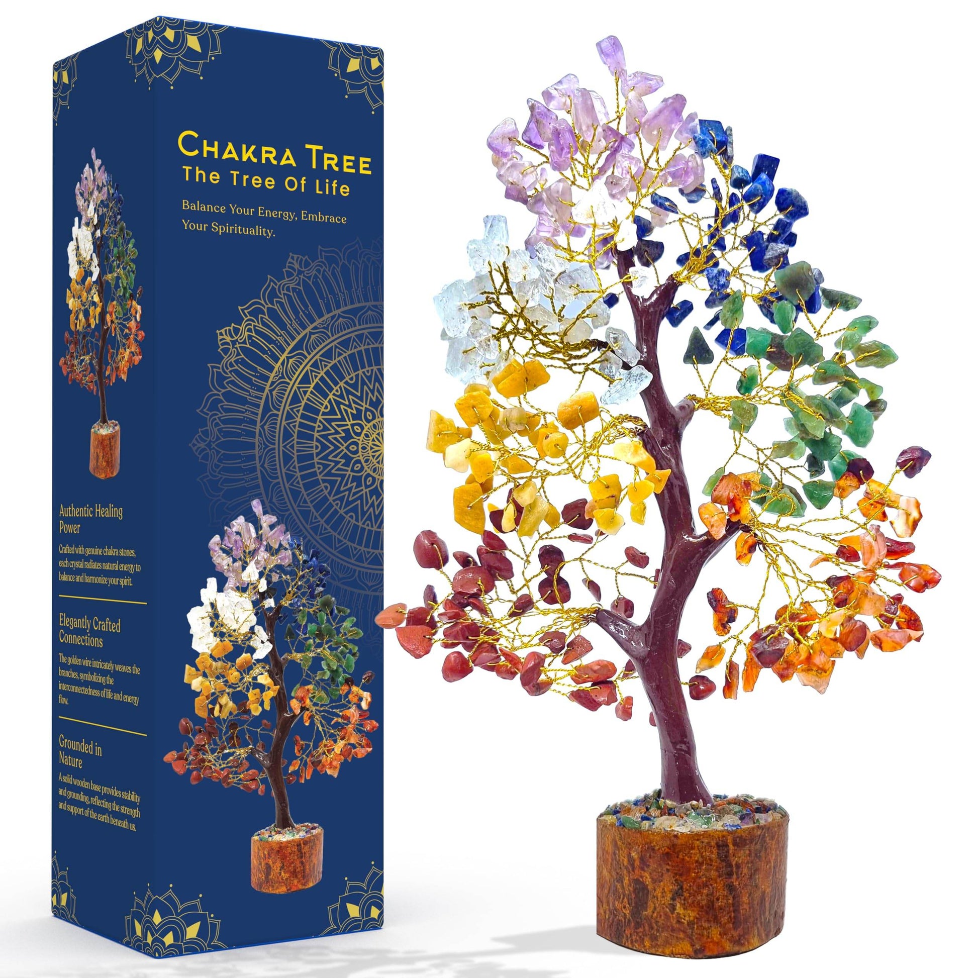 Tree of Life Crystal Tree with Healing Crystals. Great 7 Chakra Decor, Crystal Gifts and Spiritual Gifts Chakra Tree. A Perfect Healing Gifts for Women - zenfulharmony.com