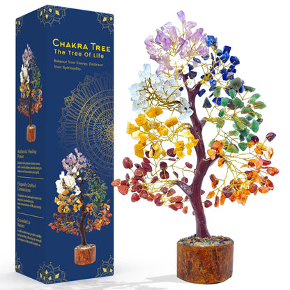 Tree of Life Crystal Tree with Healing Crystals. Great 7 Chakra Decor, Crystal Gifts and Spiritual Gifts Chakra Tree. A Perfect Healing Gifts for Women - zenfulharmony.com