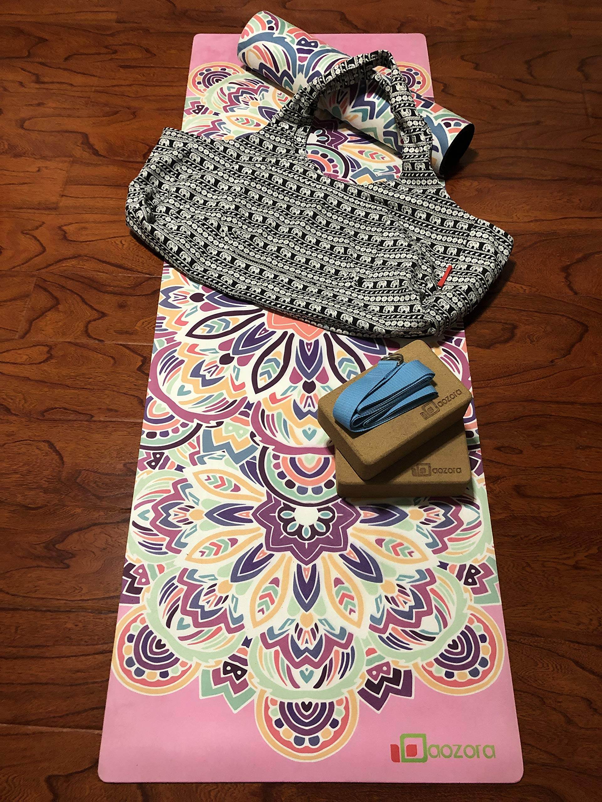 Aozora Yoga Mat Bag Large Yoga Mat Tote Sling Carrier with Pockets Fits Mats with Multi-Functional Storage Pockets Light and Durable (Elephant) - zenfulharmony.com