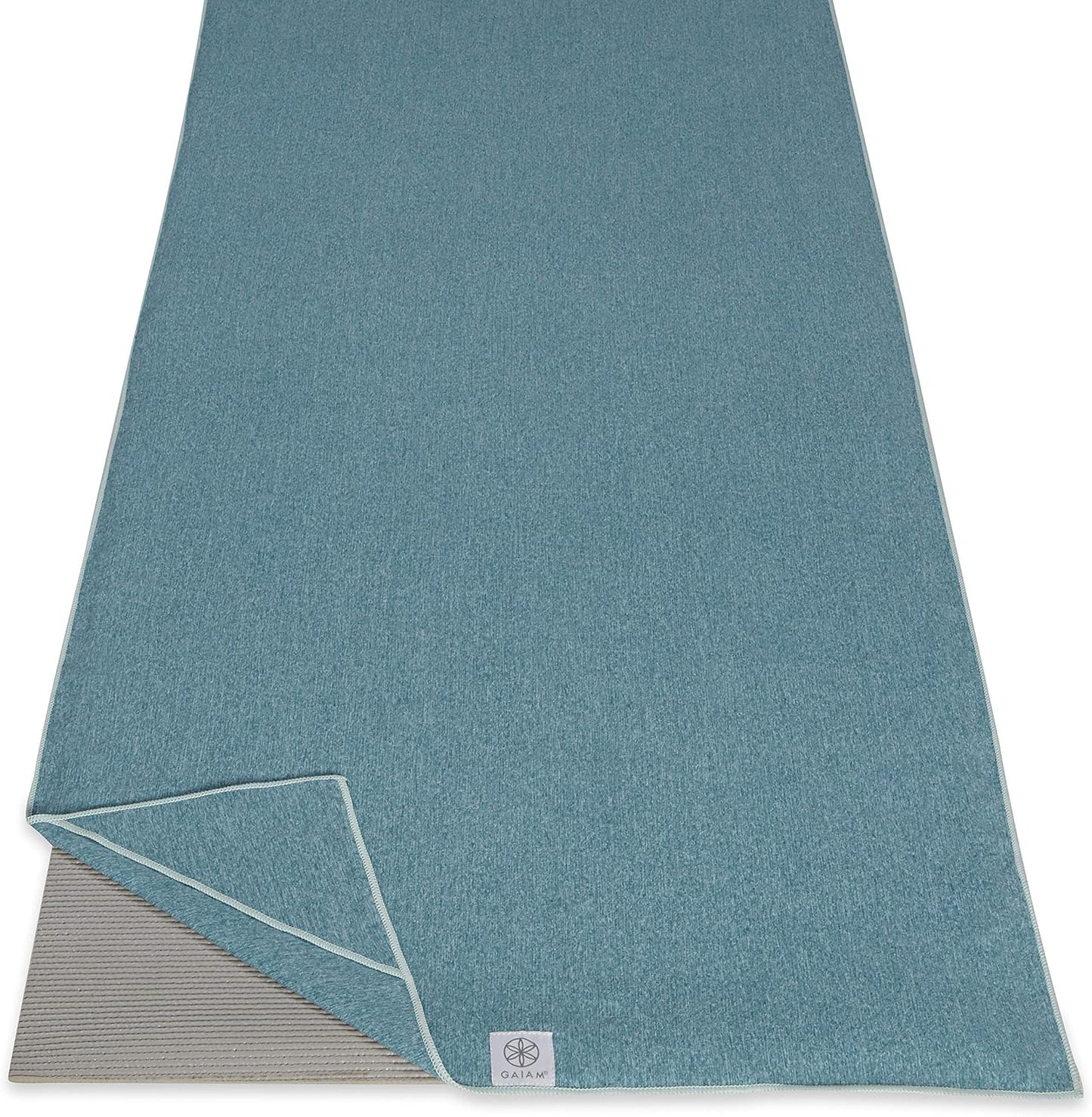 Gaiam Yoga Towel - Mat Sized Active Dry Non Slip Moisture Wicking Sweat Absorbent Microfiber Hot Yoga Towel for Women & Men | Stay-Put Corner Pockets (70" Long x 26" Wide) - zenfulharmony.com