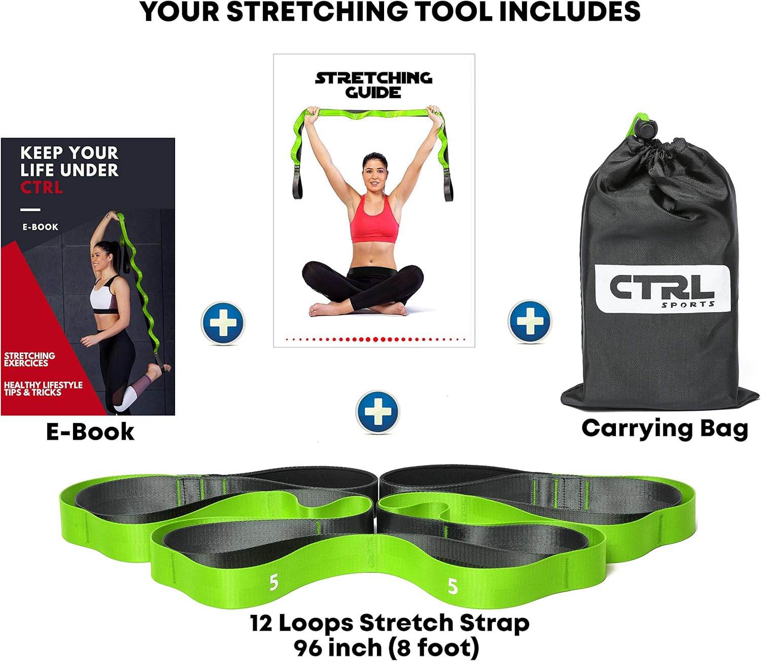 Stretching Strap with Loops - Non Elastic Stretch Band for Physical Therapy, Yoga Strap for Stretching Equipment, Stretch Bands for Exercise and Flexibility - Fascia, Hamstring & Leg Stretcher Belt - zenfulharmony.com