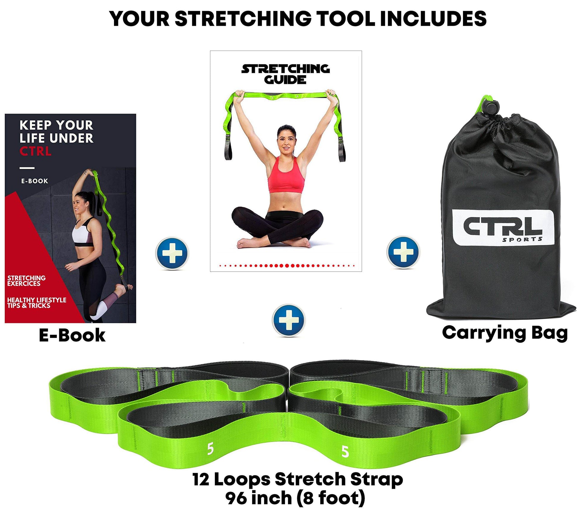 Stretching Strap with Loops - Non Elastic Stretch Band for Physical Therapy, Yoga Strap for Stretching Equipment, Stretch Bands for Exercise and Flexibility - Fascia, Hamstring & Leg Stretcher Belt - zenfulharmony.com